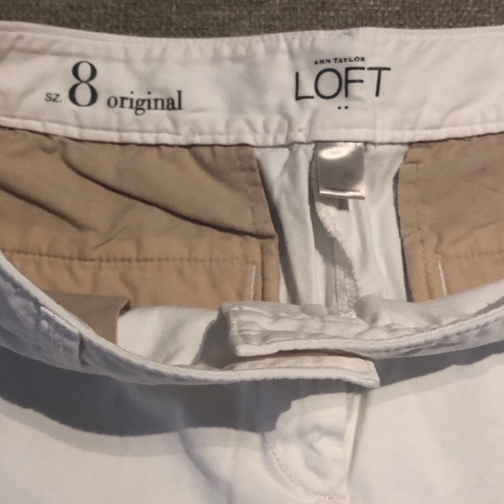 LOFT White Shorts 100% Cotton Size 8 - Picture 3 of 4
